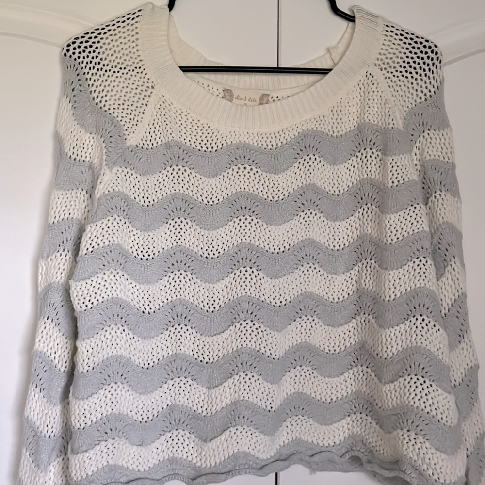 Altar’d State knit long sleeve Cropped Top with Bell Sleeves